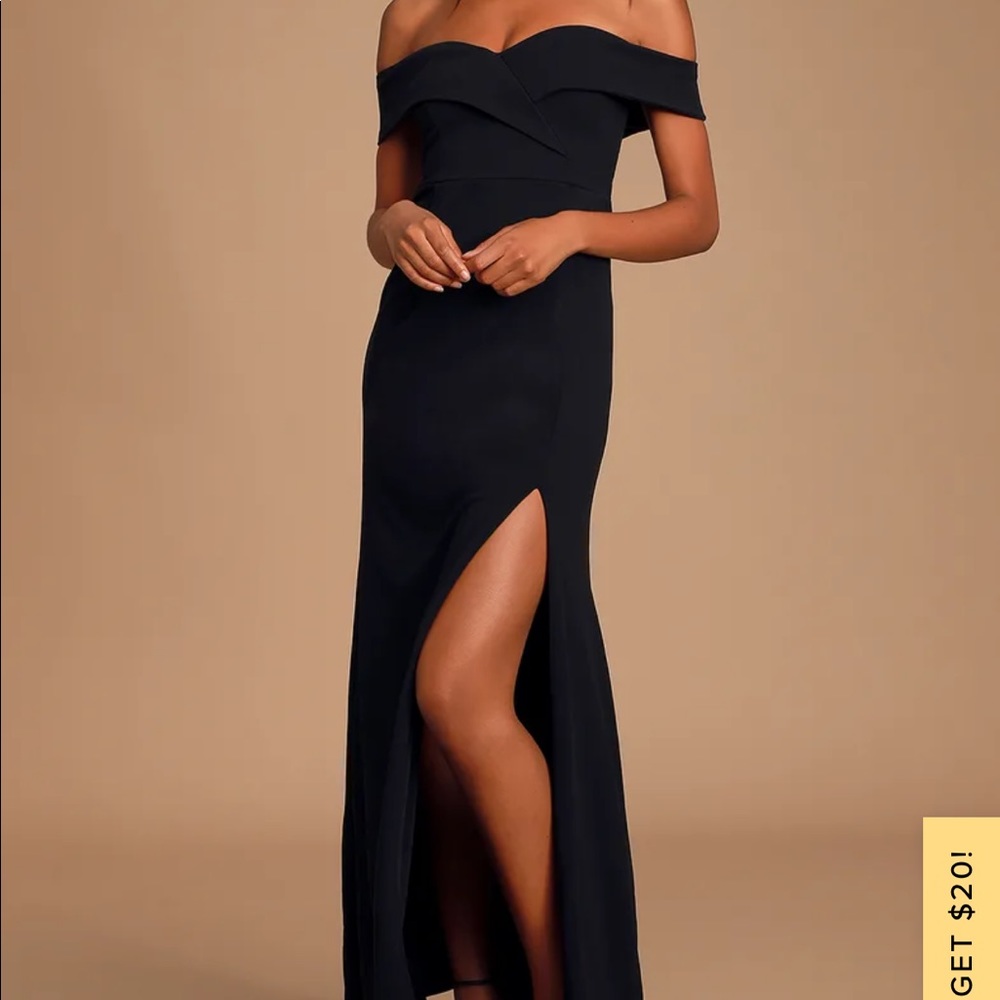 Lulus Song of Love Black Off-the-Shoulder Maxi Dress